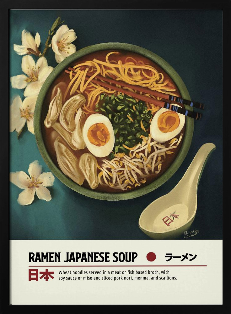 Poster - Ramen dark wood poster frame