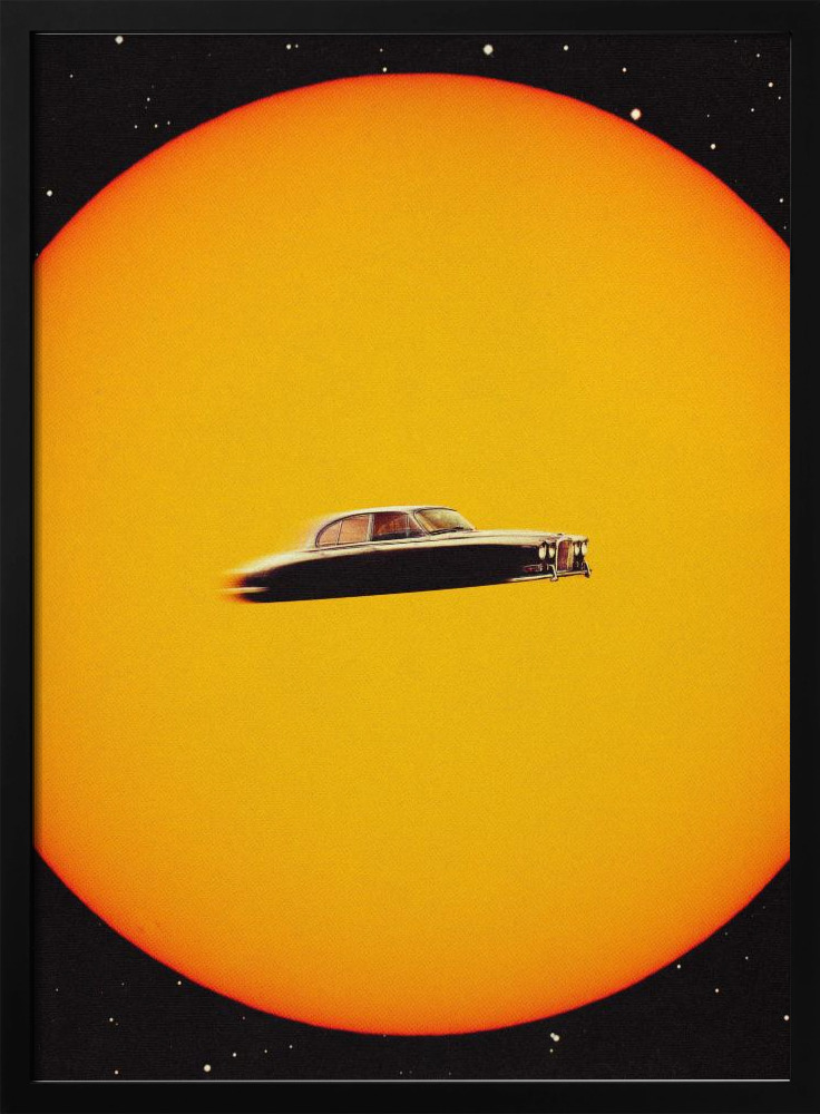 Poster - Space Chase dark wood poster frame