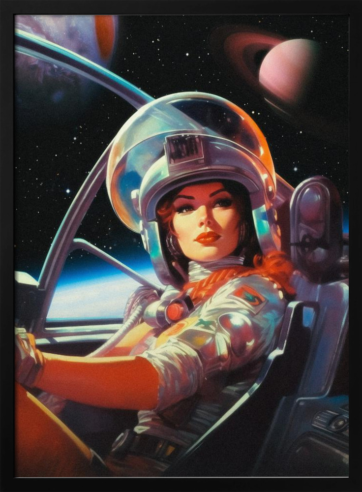 Poster - Next Stop Mars dark wood poster frame