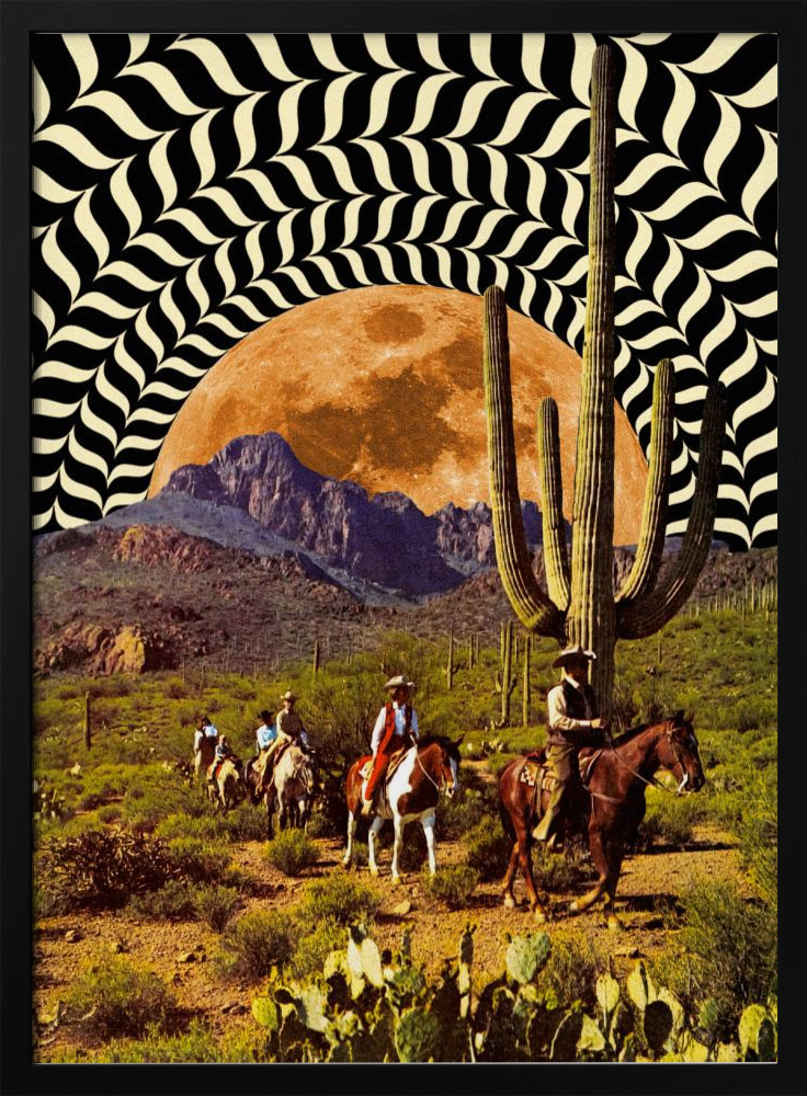 Poster - Illusionary Cowboys dark wood poster frame
