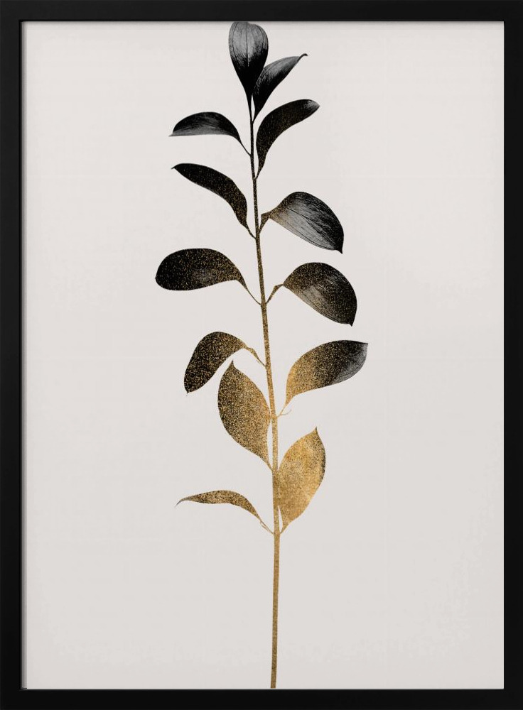 Poster - Monochromatica No.9   Dark Gold dark wood poster frame