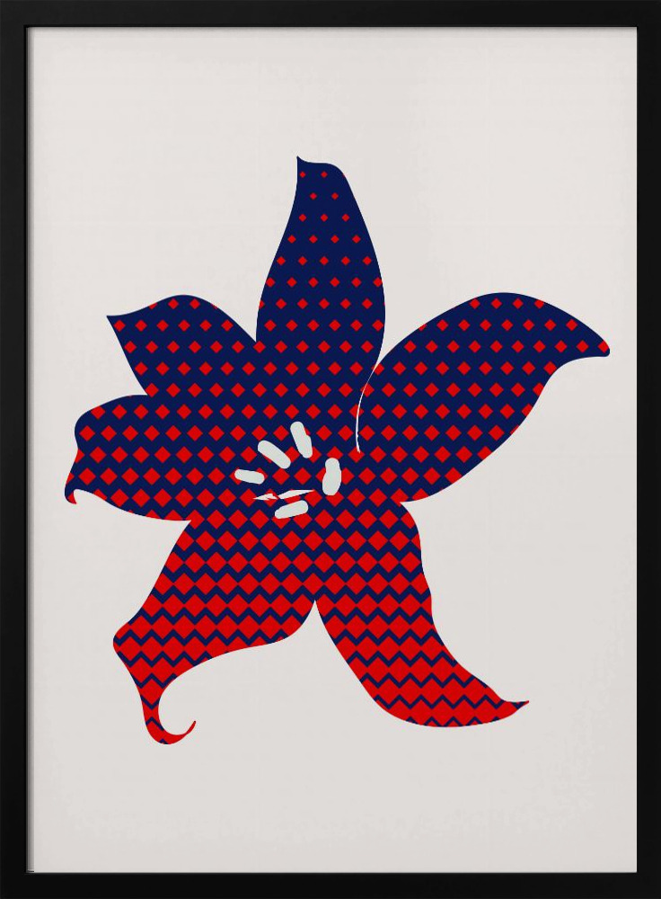 Poster - Pop Flower posterframe van donker hout