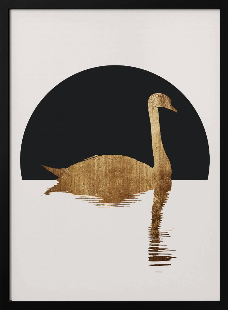 Poster - The Swan   Black dark wood poster frame