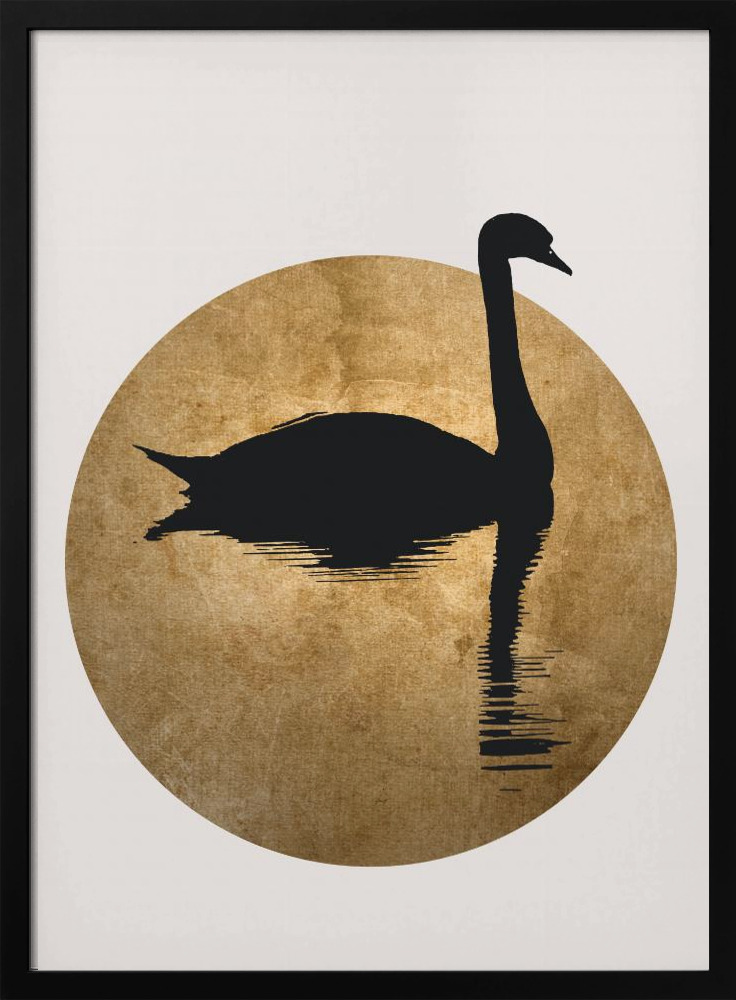 Poster - The Swan Gold dark wood poster frame