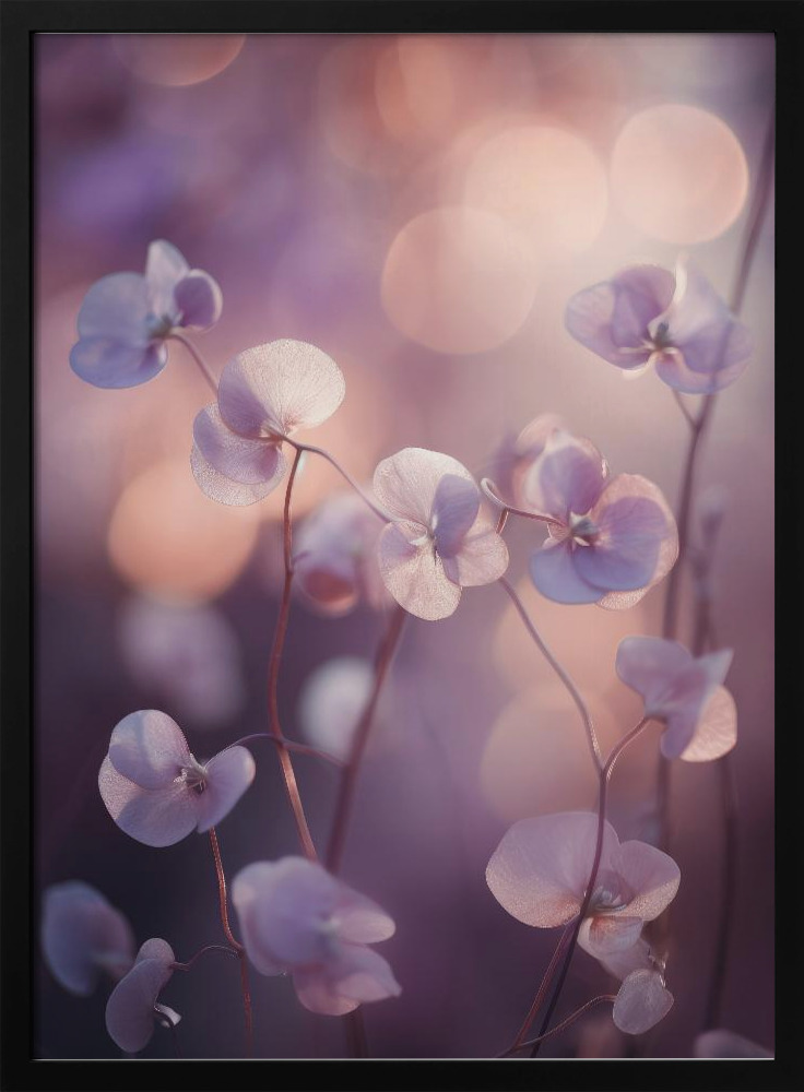 Affiche - Tiny Aubrieta cadre de poster en bois foncé
