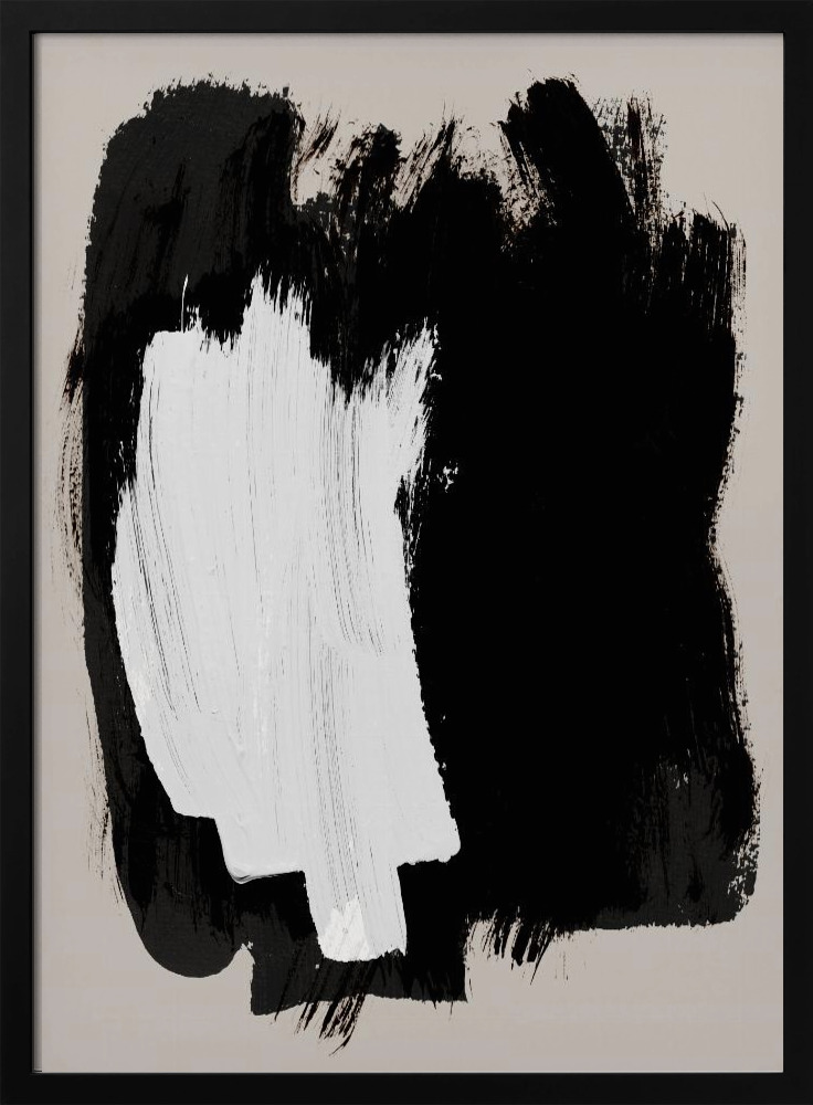 Poster - Abstract Brush Strokes 16 dark wood poster frame