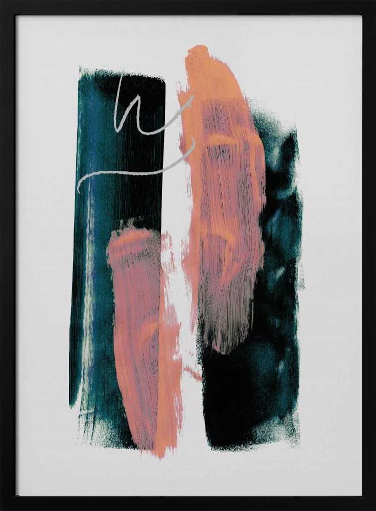 Poster - Abstract Brush Strokes 3x A1 dark wood poster frame