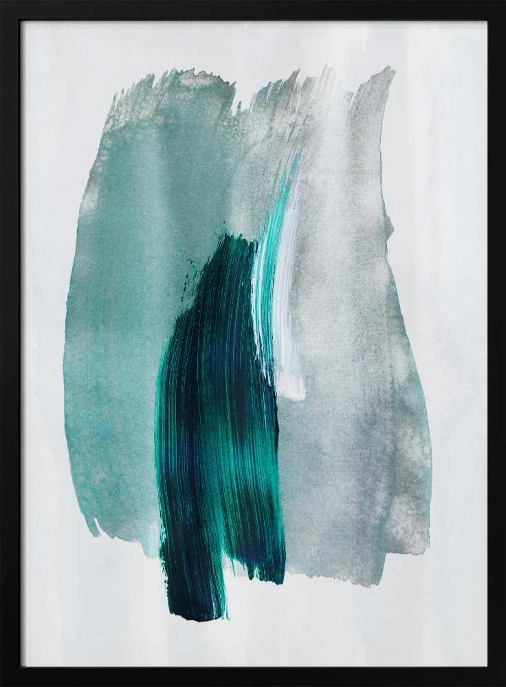 Poster - Abstract Brush Strokes 19 dark wood poster frame
