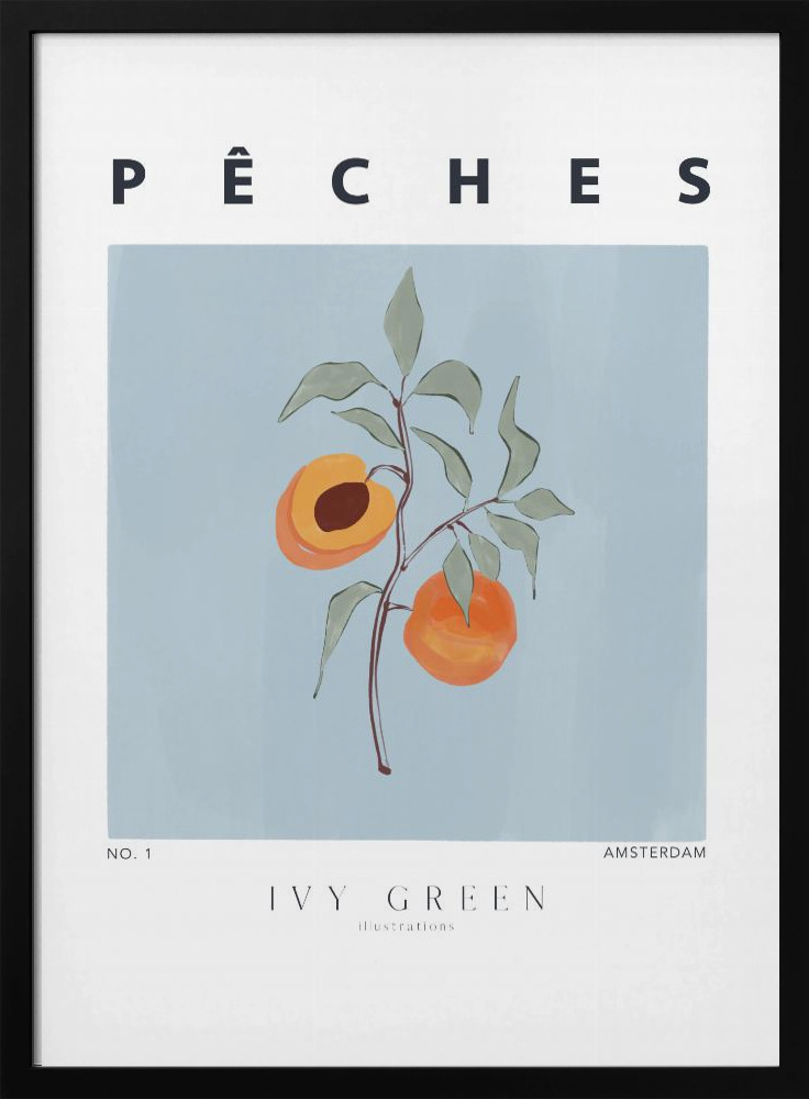 Poster - Peaches dark wood poster frame
