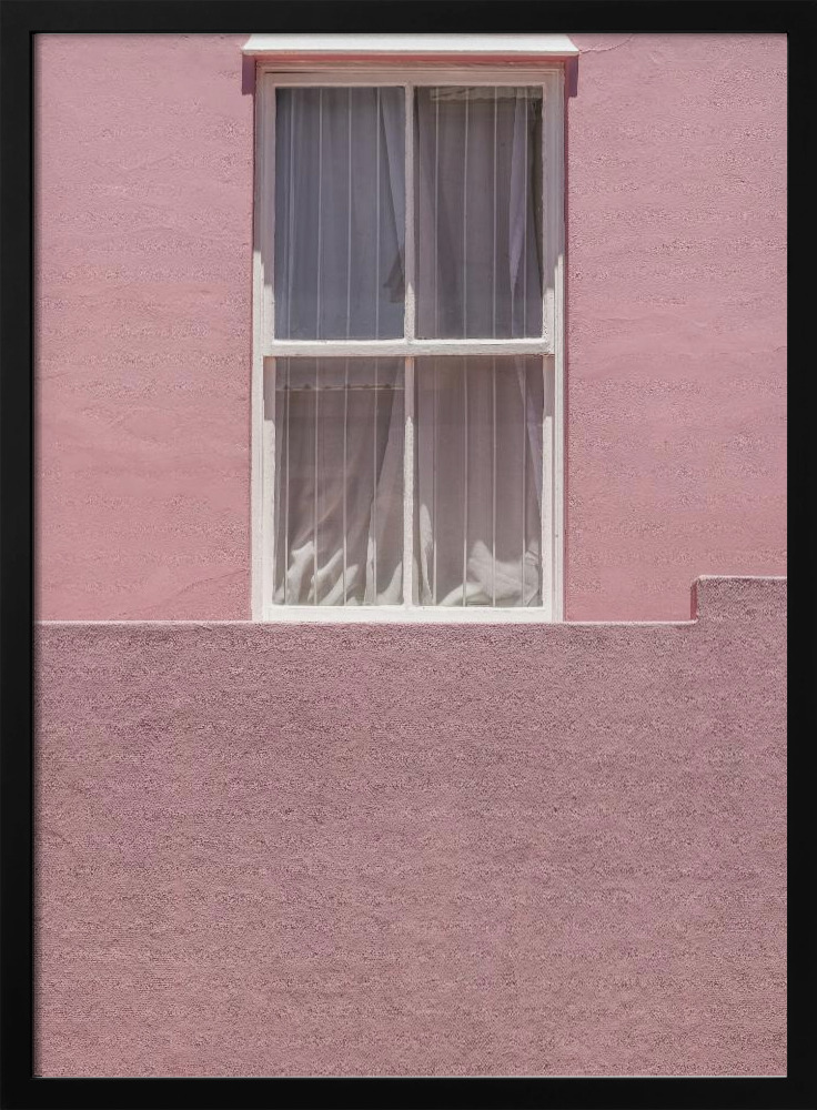 Poster - Pink Wall dark wood poster frame