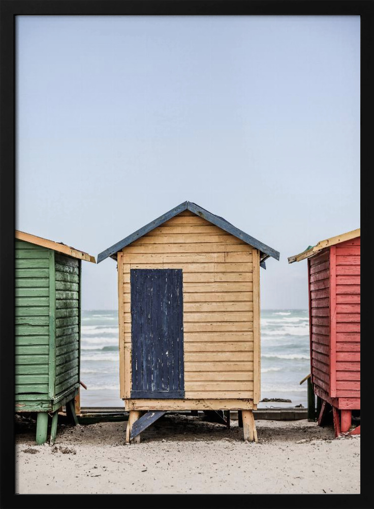 Affiche - Yellow Hut cadre de poster en bois foncé