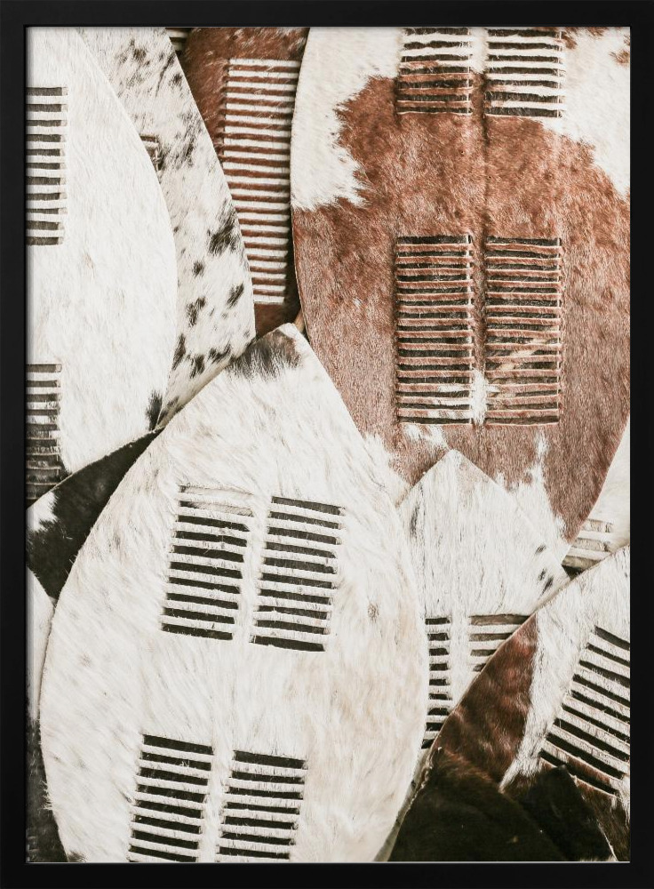 Poster - Zulu Warrior posterframe van donker hout