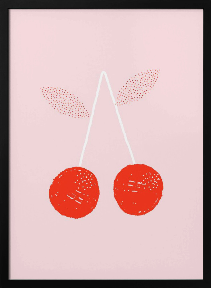 Poster - Cherries dark wood poster frame