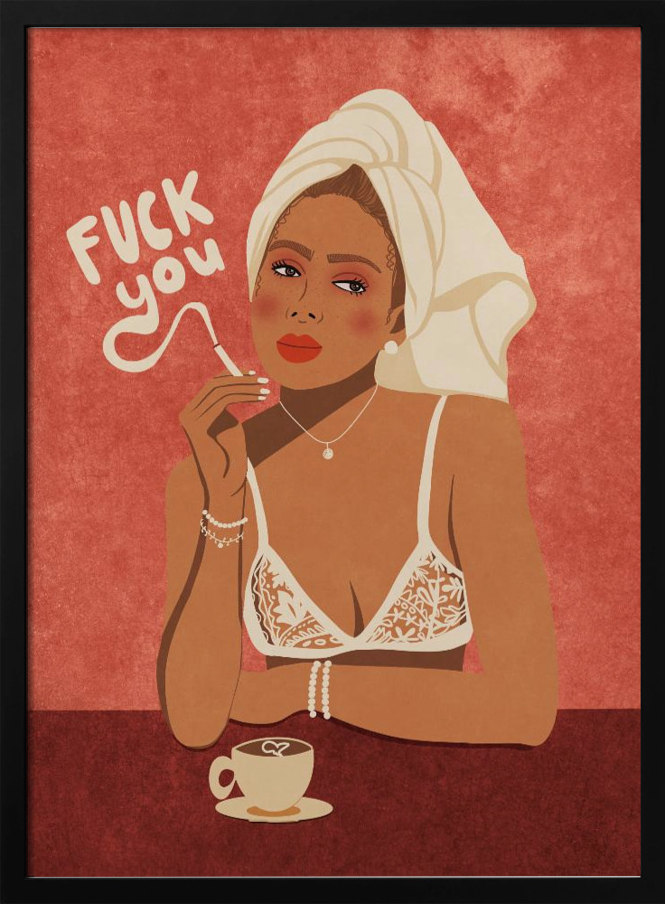 Poster - Fuck you dark wood poster frame