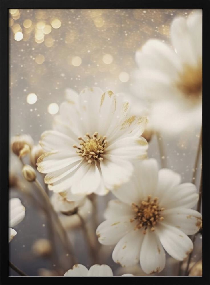 Poster - Pastel Flowers No 3 dark wood poster frame