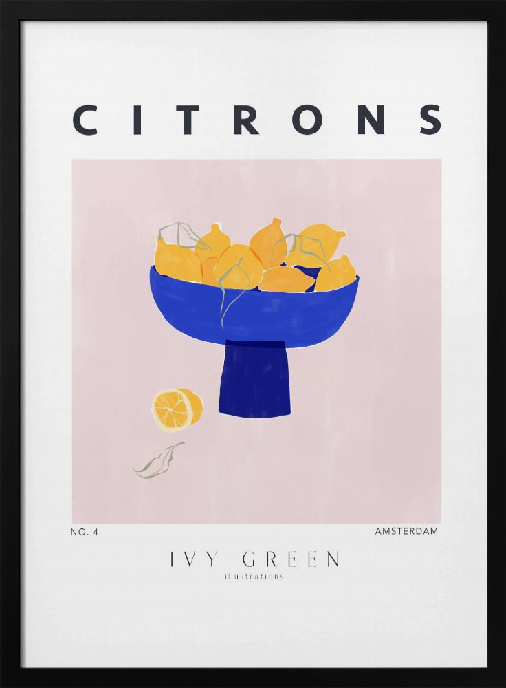 Plakat - Lemons ramka na plakat z ciemnego drewna