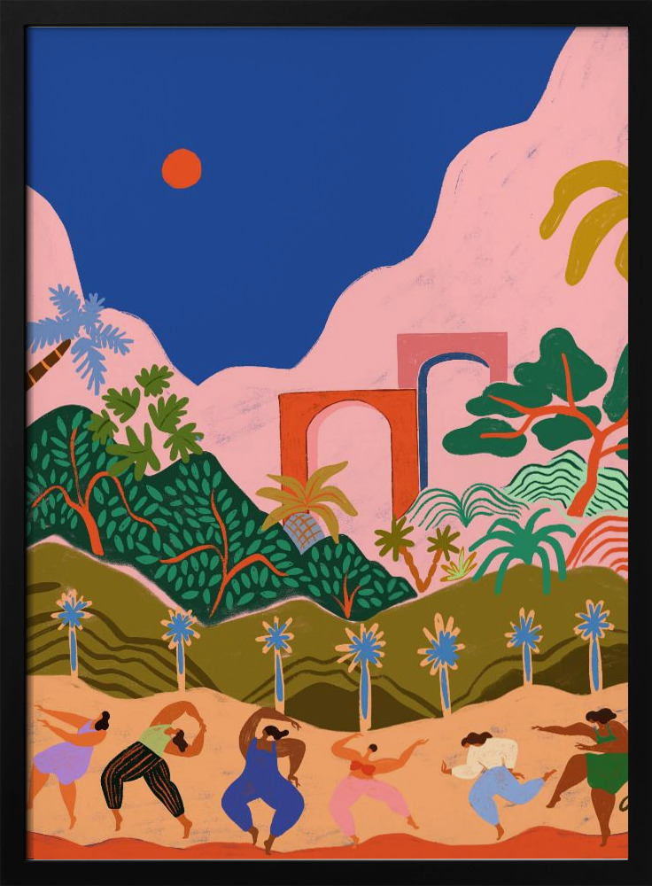 Poster - Dancing In Paradise dark wood poster frame