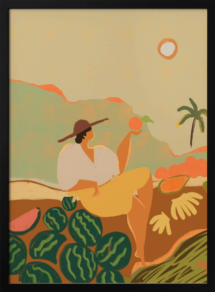 Poster - Farmer Guava dark wood poster frame