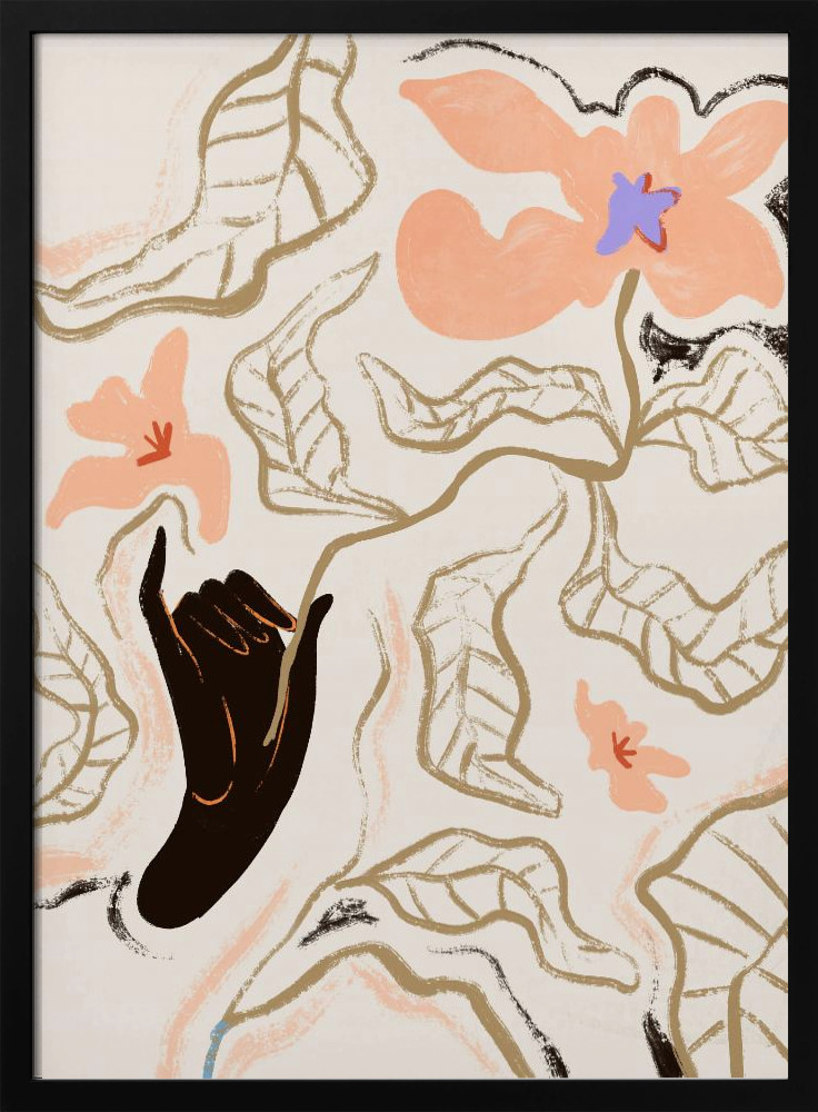 Poster - Fleur dark wood poster frame