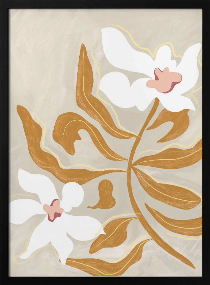 Poster - Flowerflowerflower dark wood poster frame