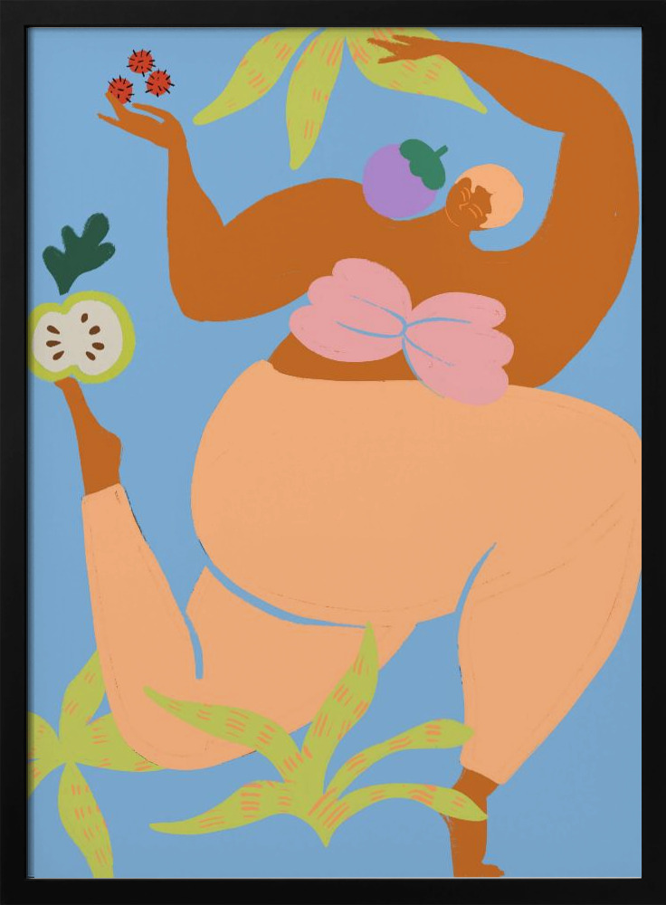 Poster - Fruity Run dark wood poster frame