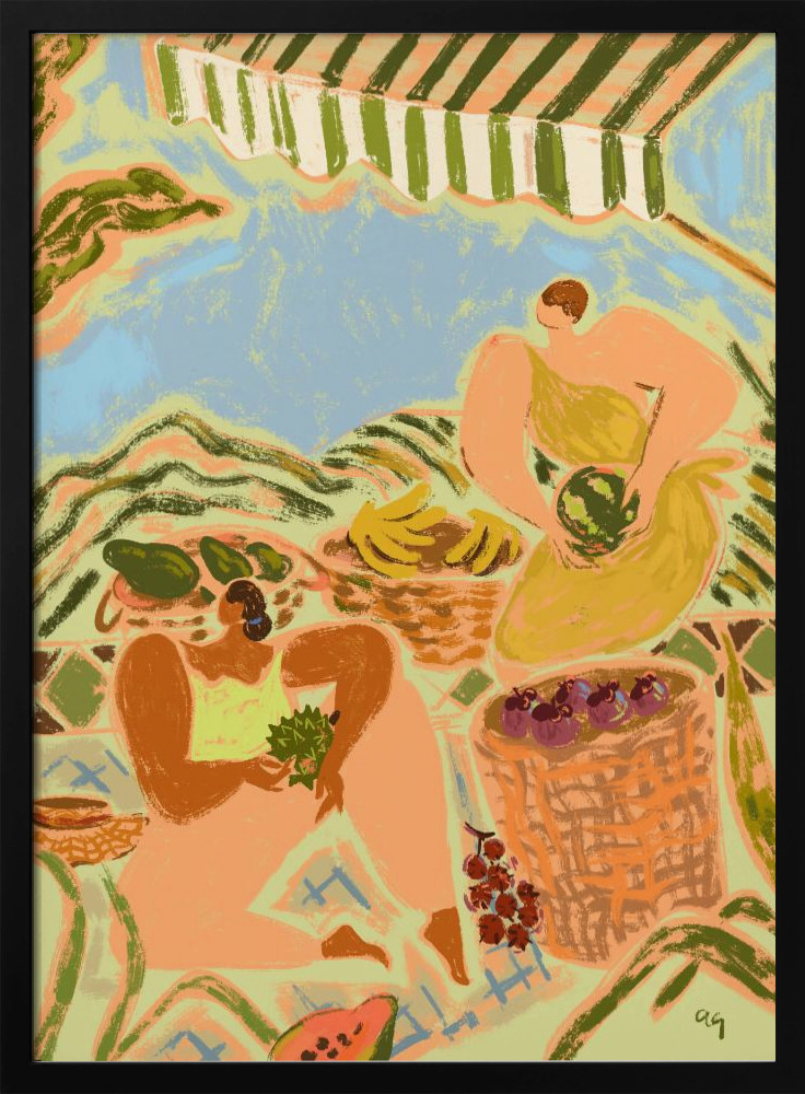 Poster - Fruit Stand dark wood poster frame