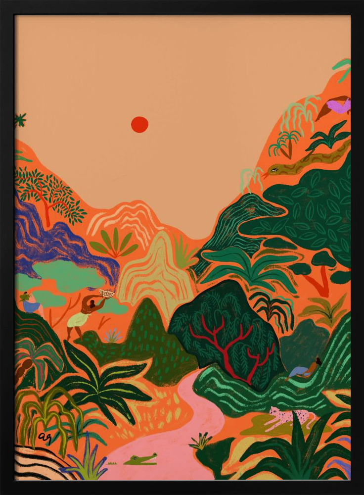 Poster - Hidden Paradise No2 dark wood poster frame