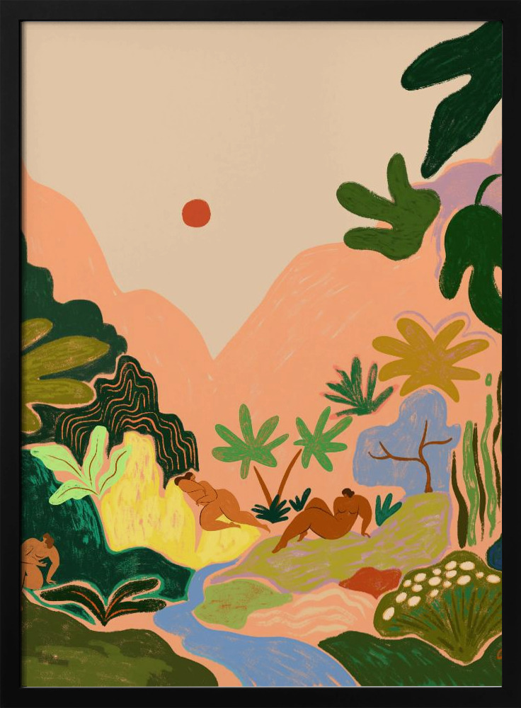 Affiche - Lost In Paradise No2 cadre de poster en bois foncé