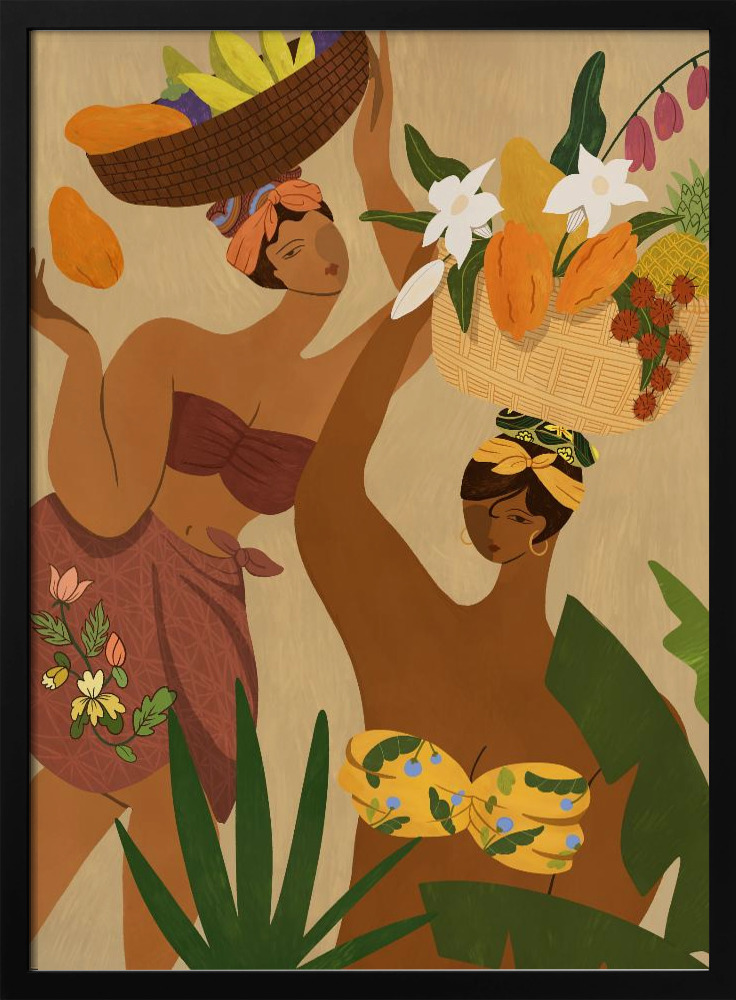 Poster - Opps Papaya dark wood poster frame