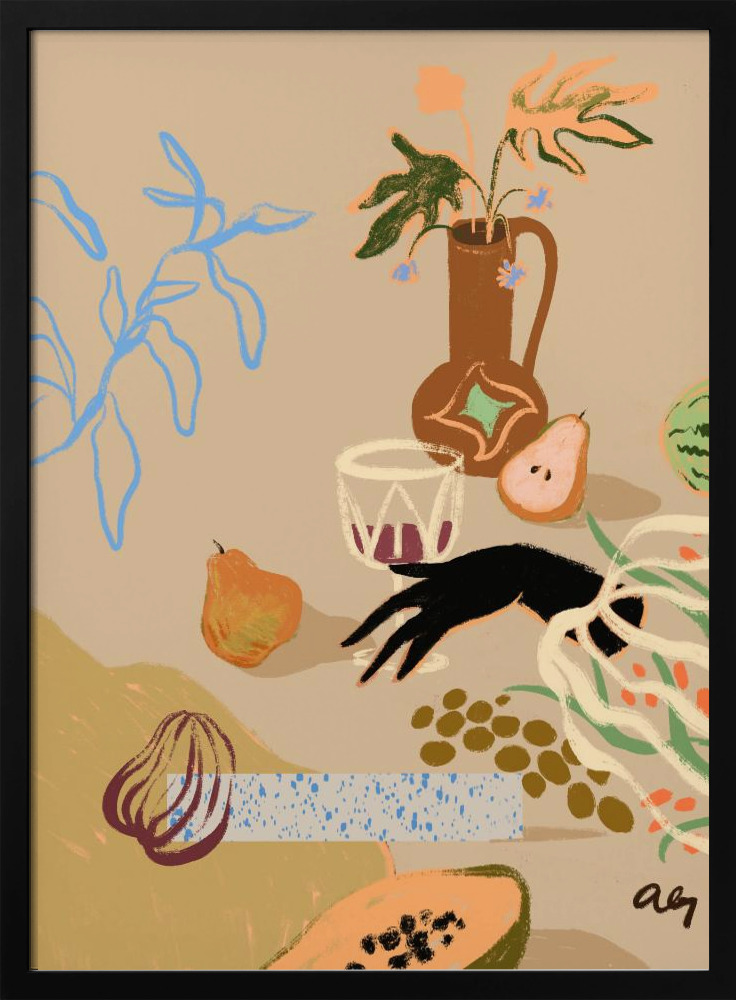 Plakat - Pass Me The Pear dark wood poster frame