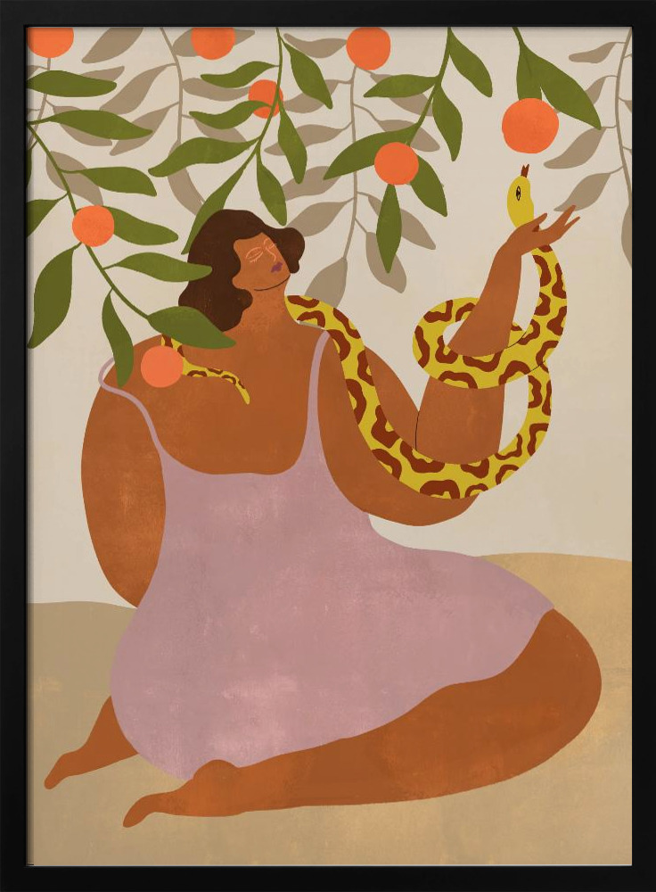 Plakat - Smell the Orange dark wood poster frame
