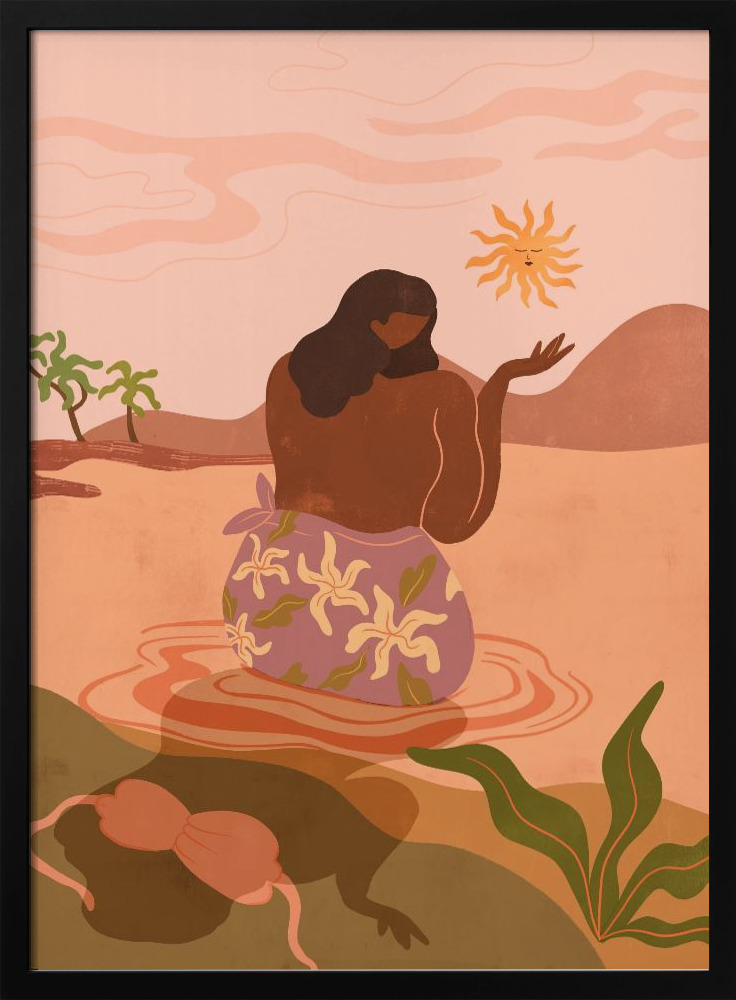 Poster - Sunset dark wood poster frame