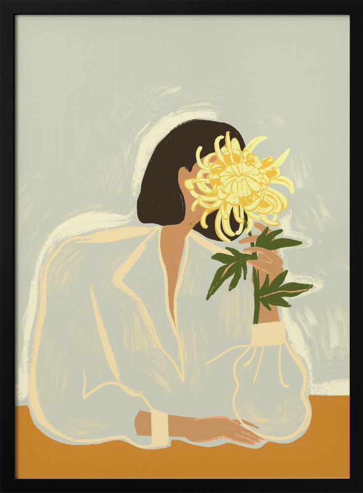 Poster - Thecrysanthemum dark wood poster frame
