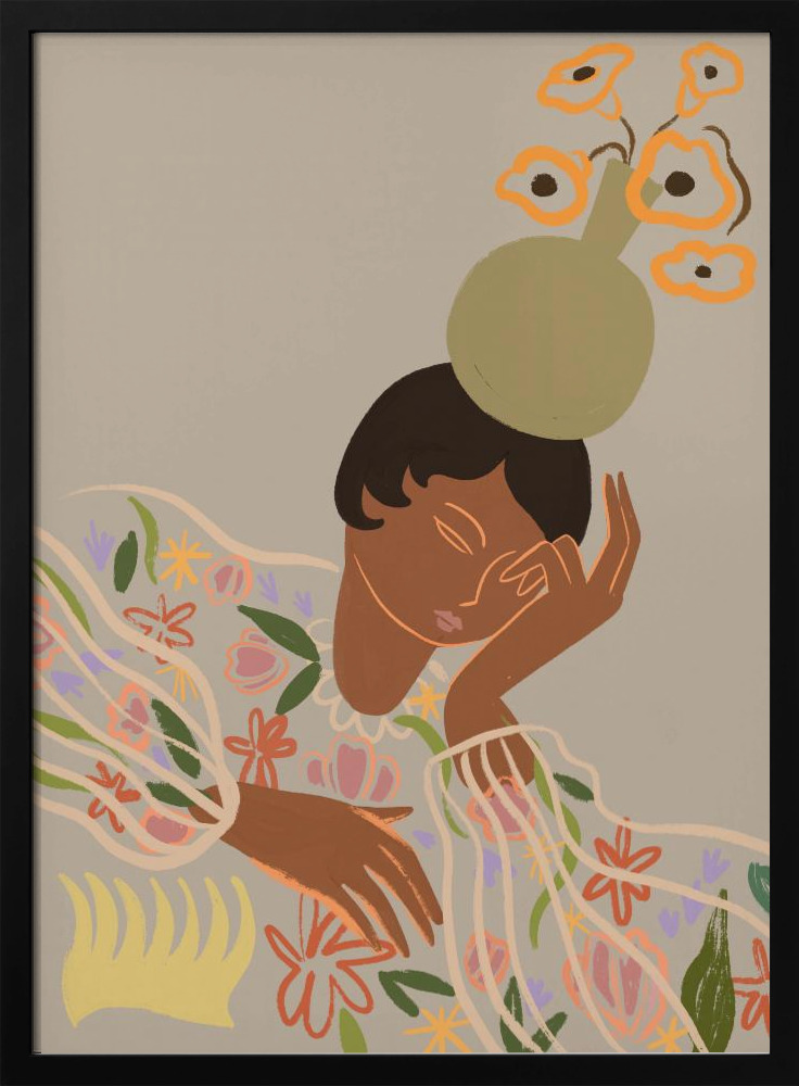 Poster - The Overthinker dark wood poster frame