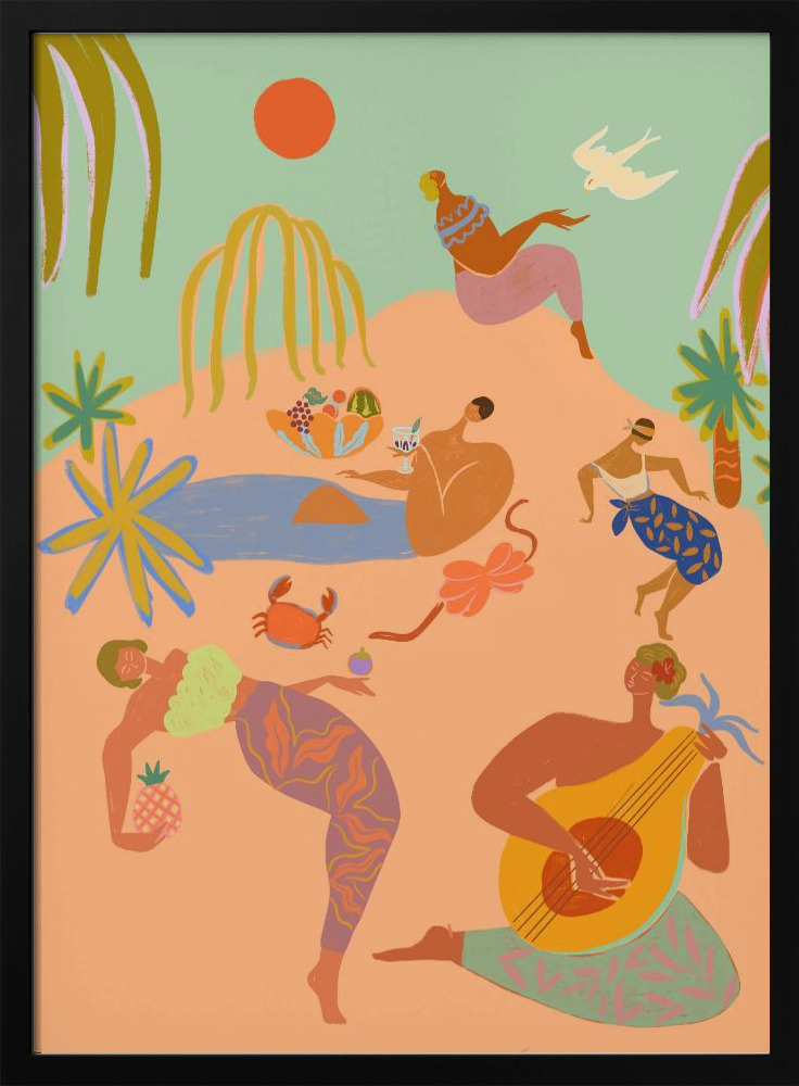 Poster - Vacation dark wood poster frame