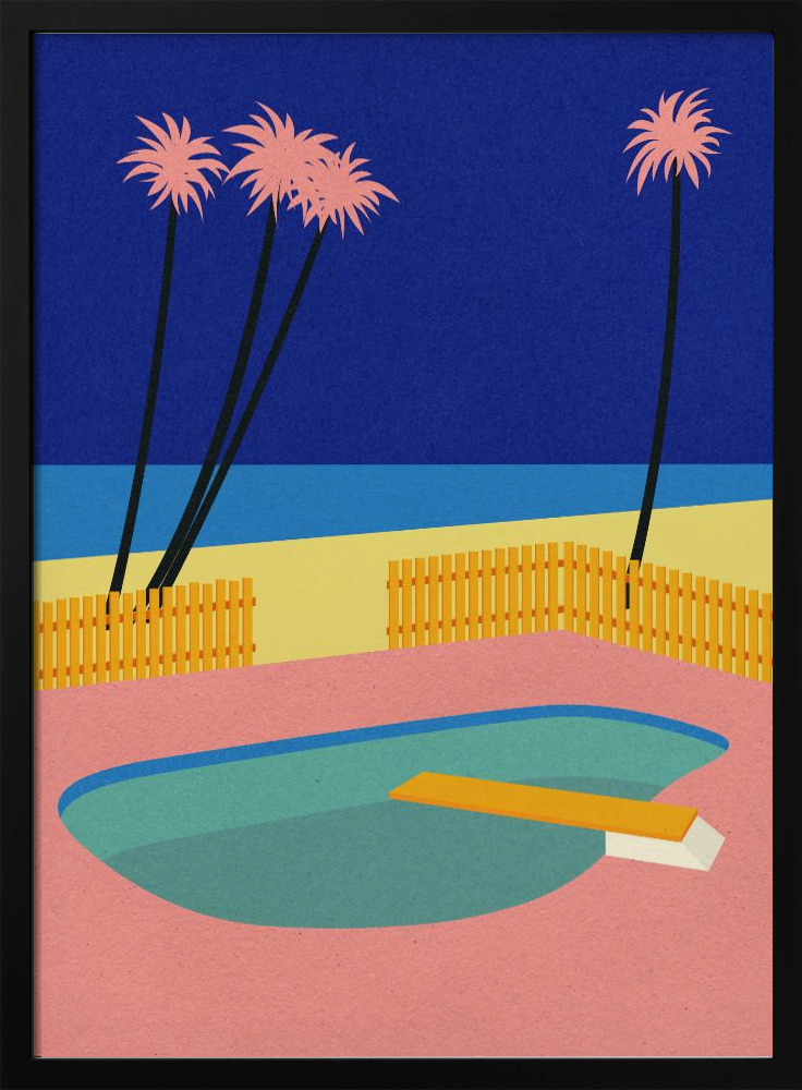 Poster - Malibu Beach dark wood poster frame