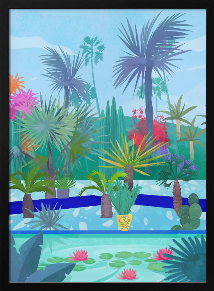 Plakat - Moroccan Garden dark wood poster frame