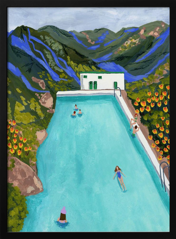 Poster - Hotsprings dark wood poster frame