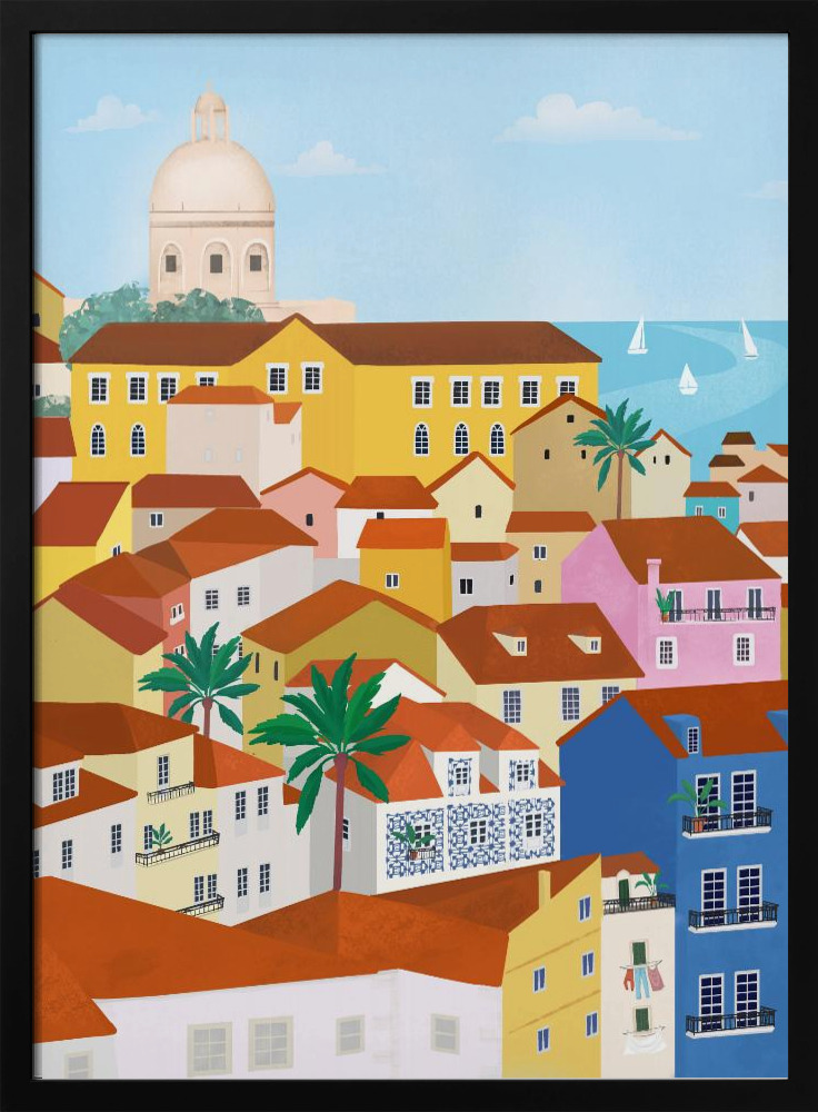 Plakat - Lisabon dark wood poster frame