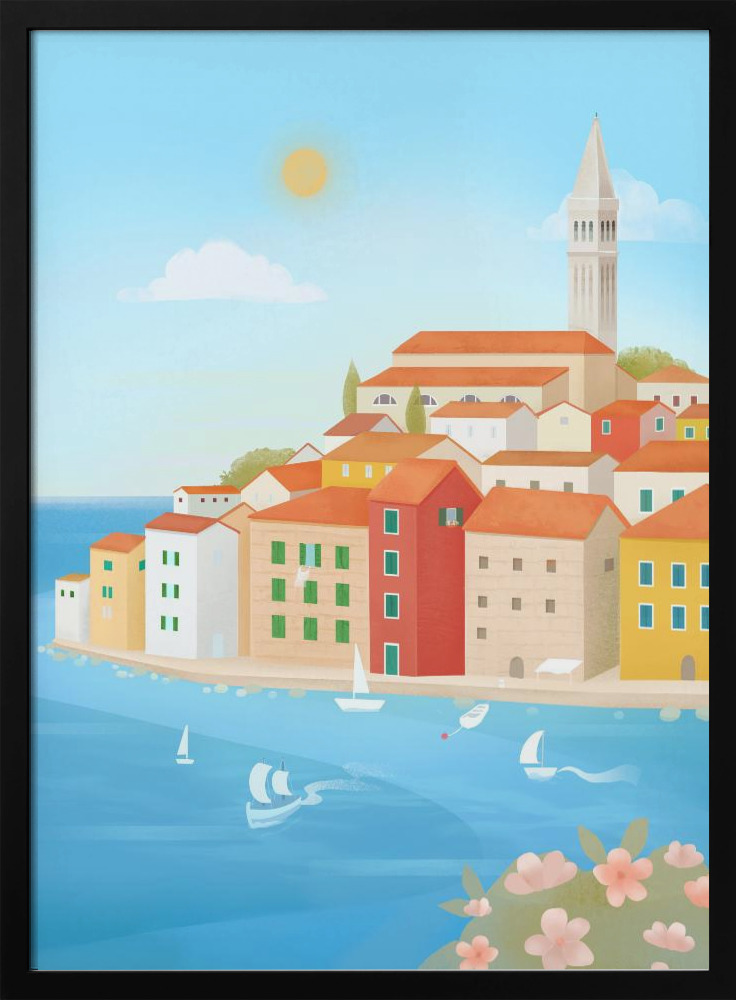 Poster - Rovinj dark wood poster frame