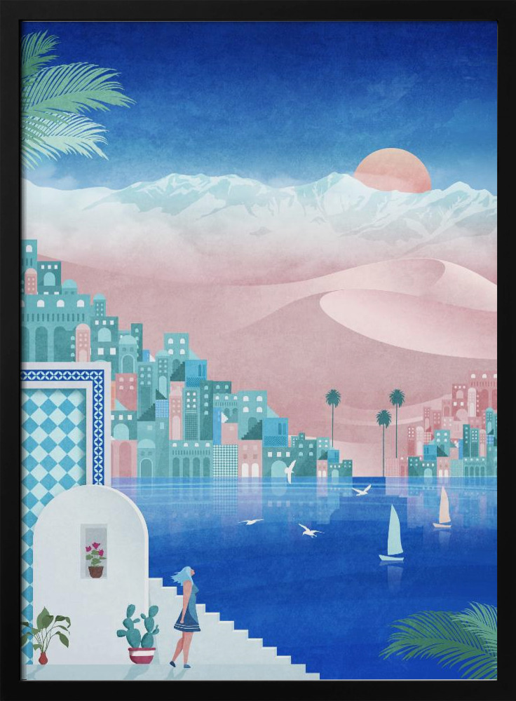 Poster - Morocco dark wood poster frame