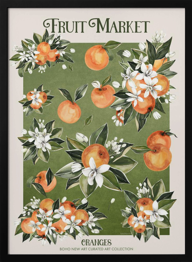 Plakat - Ratio 4x5 Print By Bohonewart Copy 6 ramka na plakat z ciemnego drewna