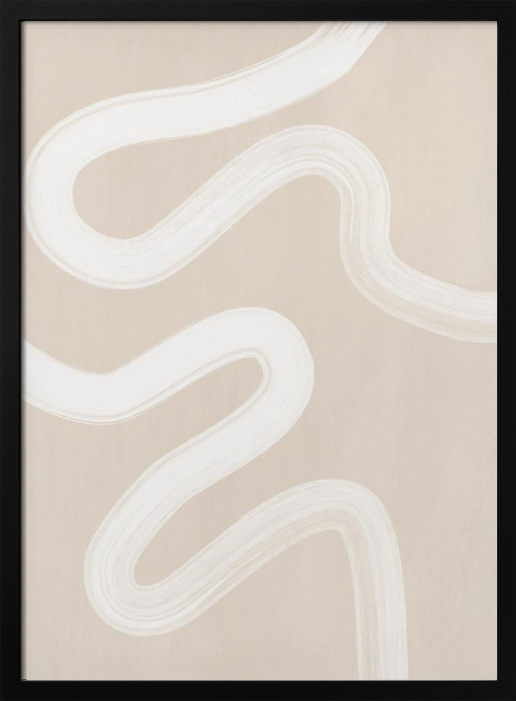 Affiche - Beige One Line Drawing cadre de poster en bois foncé