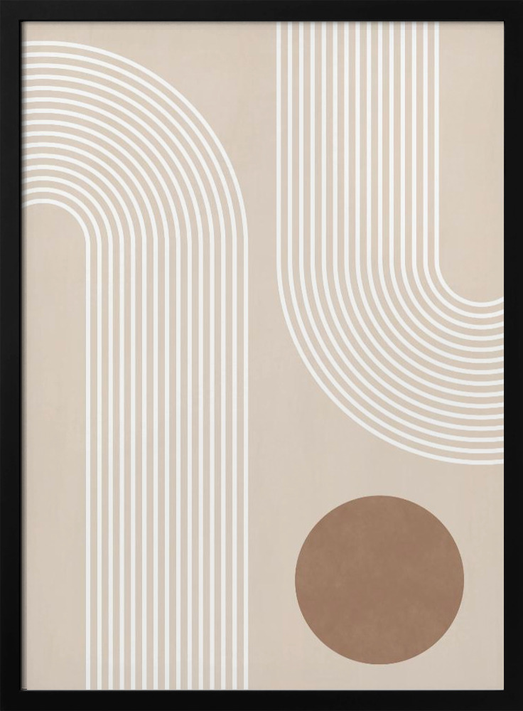 Poster - Beige Arc Poster - No.1 dark wood poster frame