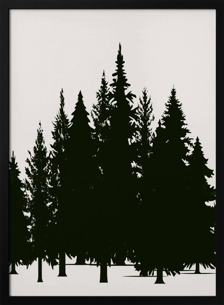 Póster - Tannenwald (dark) dark wood poster frame