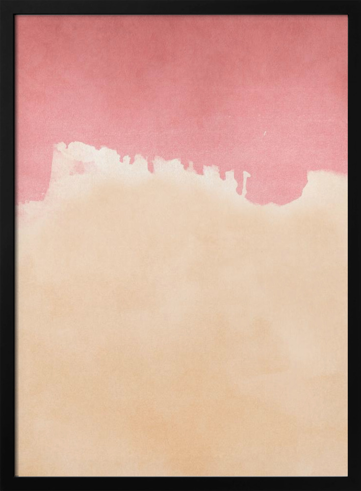Póster - PEACHY PINK SKIES dark wood poster frame