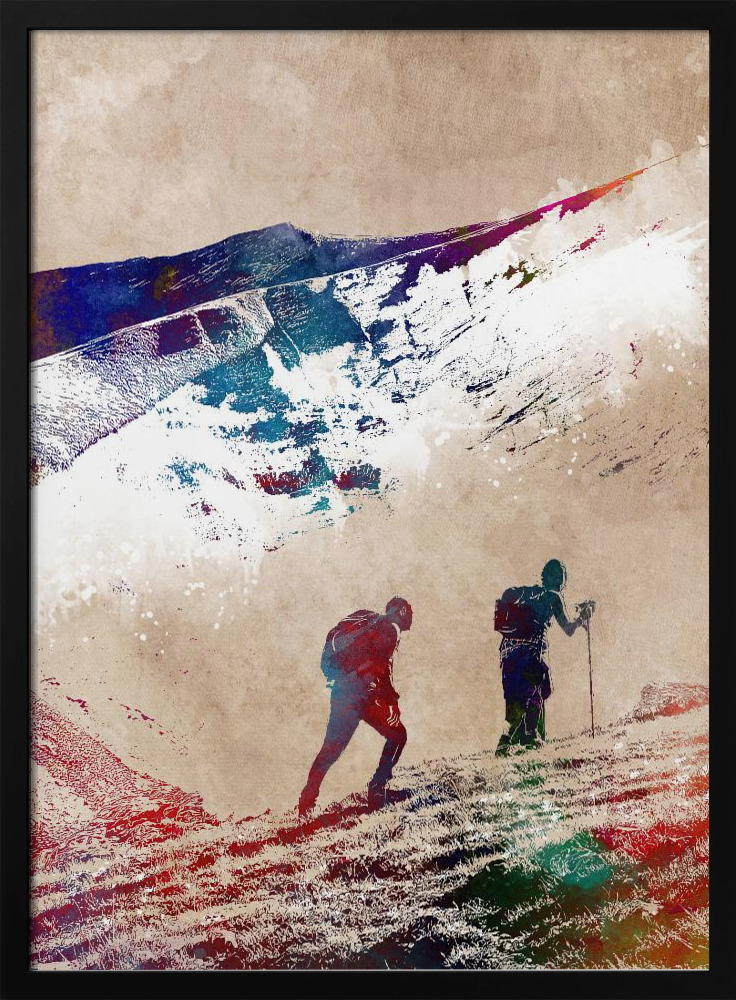 Poster - Mountaineers Sport Art 1 dark wood poster frame