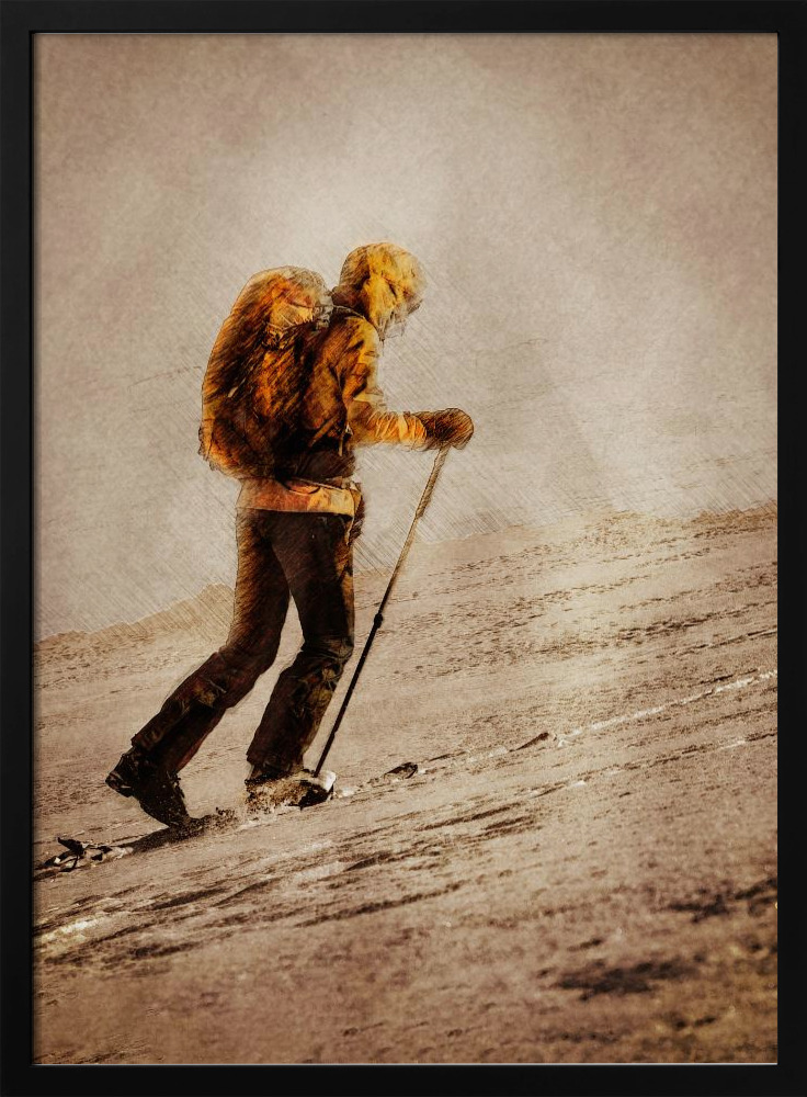 Poster - Mountaineer Sport Art 10 dark wood poster frame