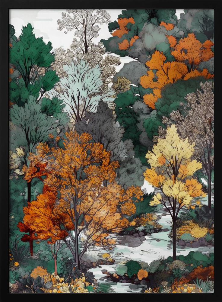 Poster - Forest 2 posterrahmen aus dunklem Holz