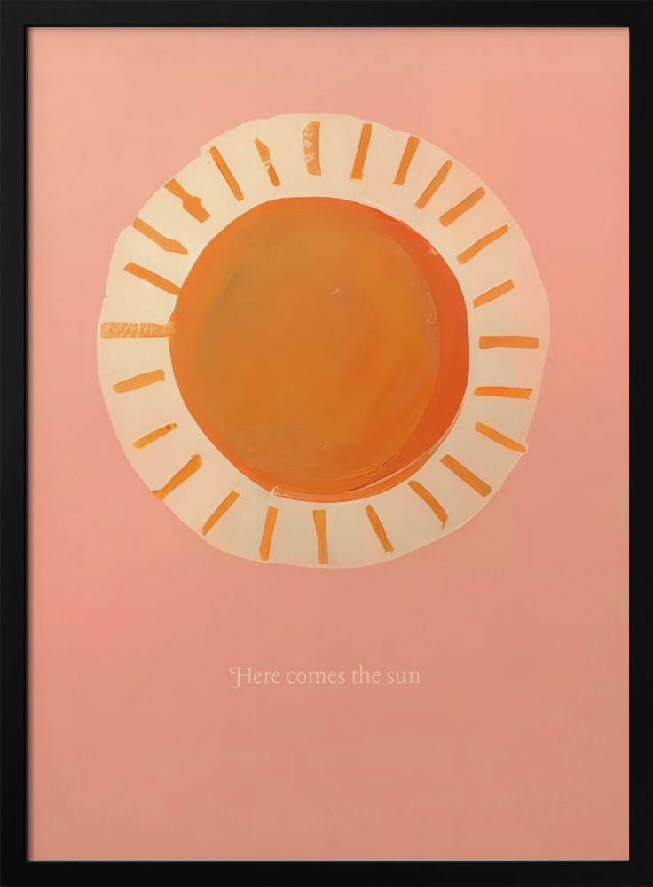Affiche - Here Comes the Sun cadre de poster en bois foncé